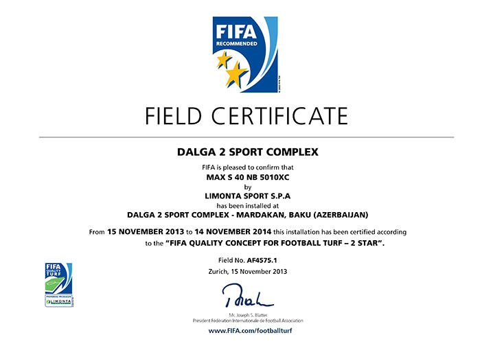 Daha iki stadionumuz FIFA sertifikatı aldı
